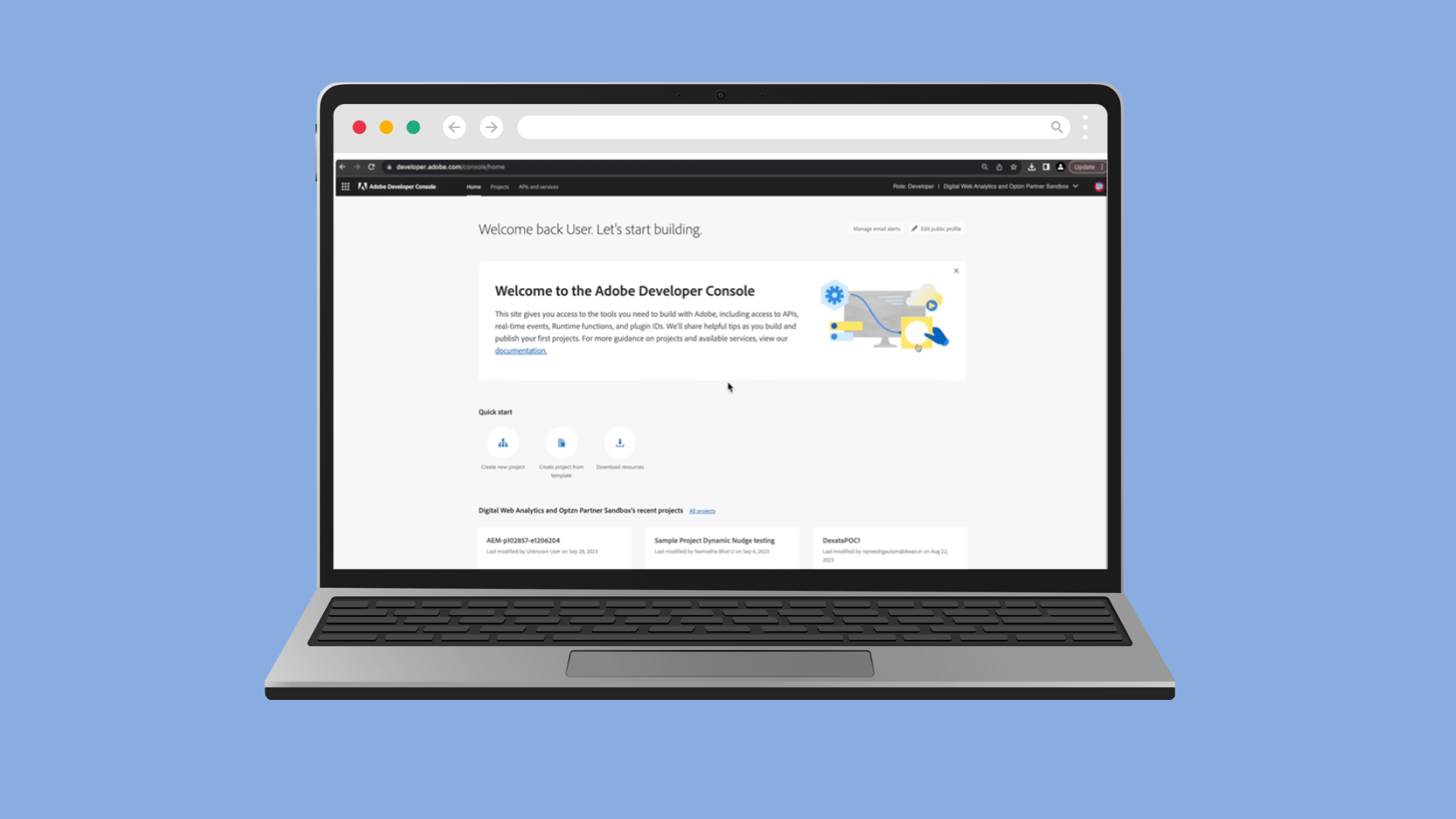 Create an Adobe IO Project using Adobe Developer Console